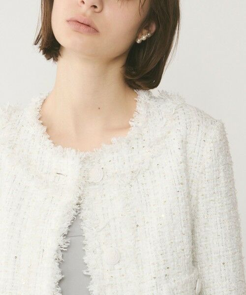 GRACE CONTINENTAL / グレースコンチネンタル ノーカラージャケット | フリンジツイードジャケット | 詳細2