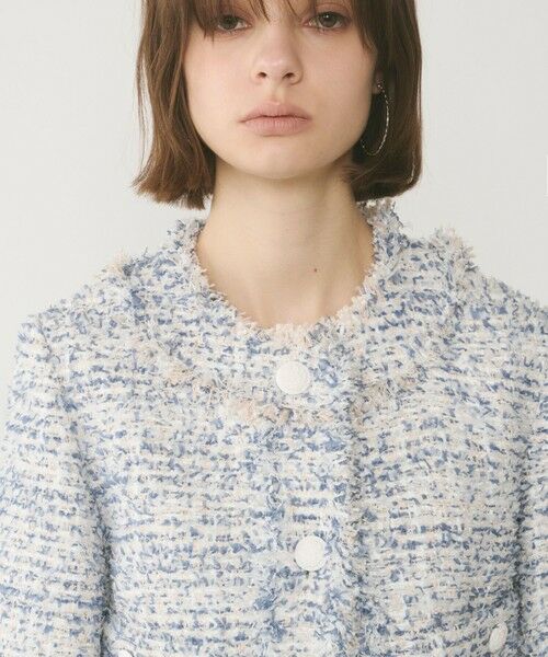 GRACE CONTINENTAL / グレースコンチネンタル ノーカラージャケット | フリンジツイードジャケット | 詳細7