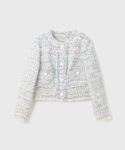 GRACE CONTINENTAL / グレースコンチネンタル ノーカラージャケット | フリンジツイードジャケット | 詳細12