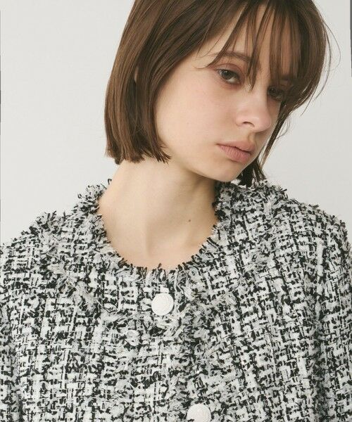 GRACE CONTINENTAL / グレースコンチネンタル ノーカラージャケット | フリンジツイードジャケット | 詳細14