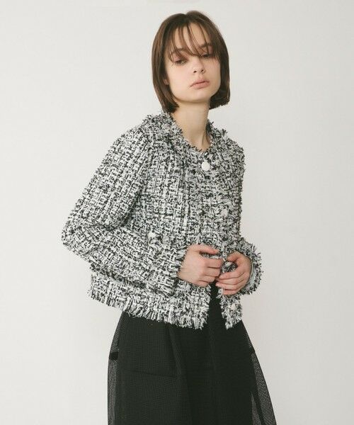 GRACE CONTINENTAL / グレースコンチネンタル ノーカラージャケット | フリンジツイードジャケット | 詳細15