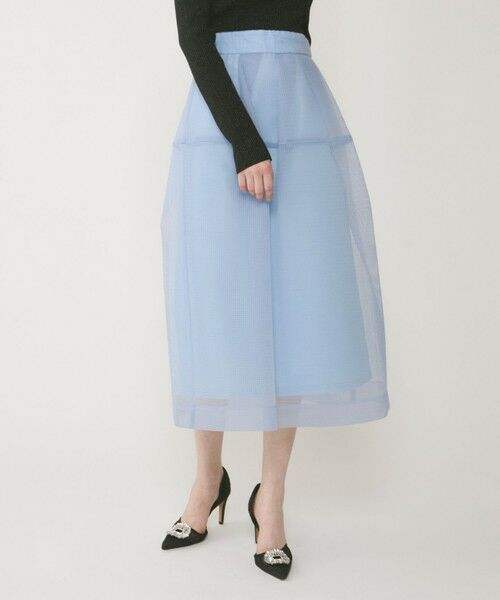 GRACE CONTINENTAL/グレースコンチネンタル ダンボールメッシュスカート ブルー 36 GRACE CONTINENTAL/グレースコンチネンタル ダンボールメッシュスカート ブルー 36