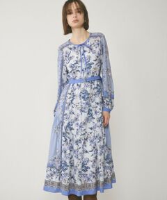 GRACE CONTINENTAL / グレースコンチネンタル ロング・マキシ丈ワンピース | フラワーパネルプリントワンピース