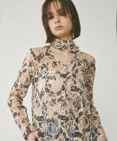 GRACE CONTINENTAL / グレースコンチネンタル シャツ・ブラウス | ボウタイ付レースブラウス