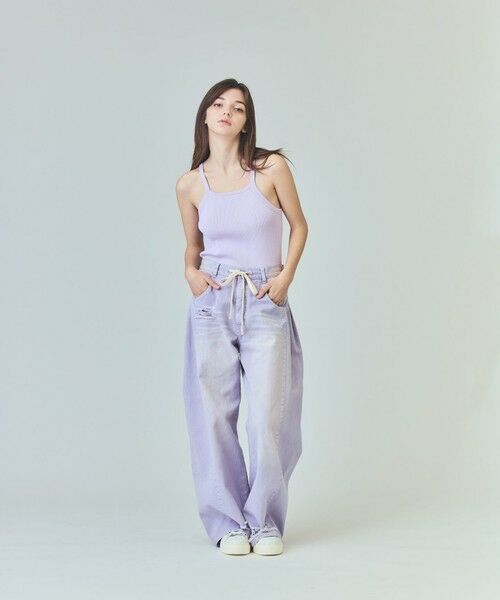 GRACE CONTINENTAL / グレースコンチネンタル デニムパンツ | ドロストウエストデニムパンツ(ラベンダー)