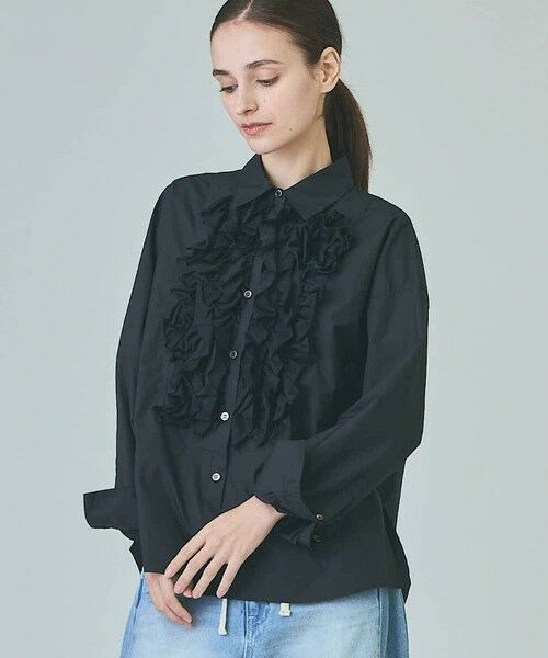 GRACE CONTINENTAL/グレースコンチネンタル コサージュドレスシャツ ブラック 36 GRACE CONTINENTAL/グレースコンチネンタル コサージュドレスシャツ ブラック 36