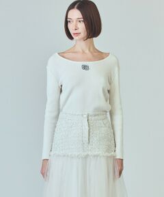 GRACE CONTINENTAL / グレースコンチネンタル ニット・セーター | ロゴ刺繍リブトップ