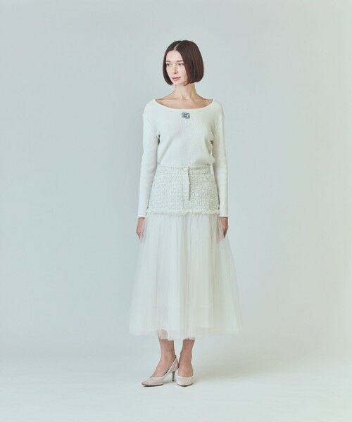 GRACE CONTINENTAL / グレースコンチネンタル ニット・セーター | ロゴ刺繍リブトップ | 詳細1