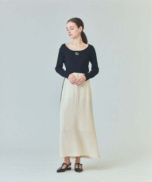 GRACE CONTINENTAL/グレースコンチネンタル ロゴ刺繍リブトップ ブラック 36 GRACE CONTINENTAL/グレースコンチネンタル ロゴ刺繍リブトップ ブラック 36