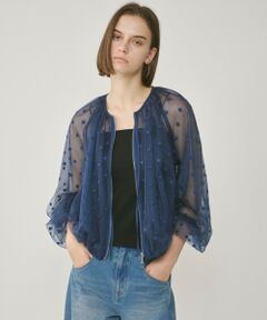 GRACE CONTINENTAL / グレースコンチネンタル ブルゾン | チュールノーカラーブルゾン