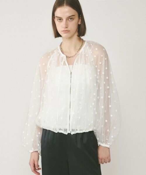 GRACE CONTINENTAL / グレースコンチネンタル ブルゾン | チュールノーカラーブルゾン | 詳細5