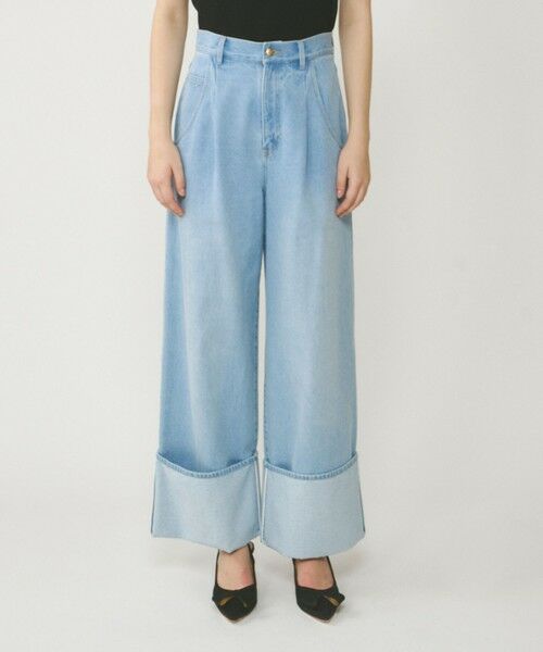 GRACE CONTINENTAL/グレースコンチネンタル ロールアップワイドパンツ サックス 36 GRACE CONTINENTAL/グレースコンチネンタル ロールアップワイドパンツ サックス 36