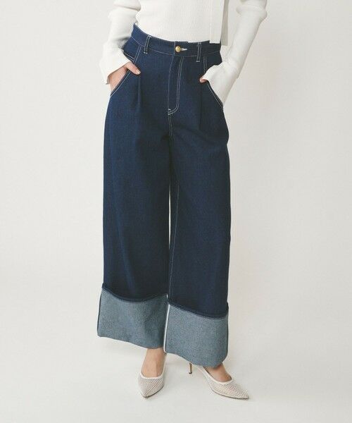 GRACE CONTINENTAL / グレースコンチネンタル その他パンツ | ロールアップワイドパンツ(インディゴ)