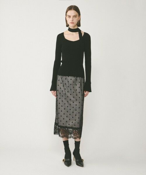 GRACE CONTINENTAL / グレースコンチネンタル ロング・マキシ丈スカート | ドットチュールタイトスカート | 詳細16