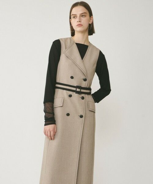 GRACE CONTINENTAL/グレースコンチネンタル アシンメトリーカラーワンピース ベージュ 38 GRACE CONTINENTAL/グレースコンチネンタル アシンメトリーカラーワンピース ベージュ 38