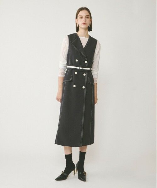 GRACE CONTINENTAL/グレースコンチネンタル アシンメトリーカラーワンピース チャコール 38 GRACE CONTINENTAL/グレースコンチネンタル アシンメトリーカラーワンピース チャコール 38