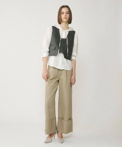 GRACE CONTINENTAL / グレースコンチネンタル ノーカラージャケット | レザーショートジレジャケット | 詳細1