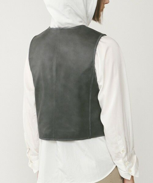 GRACE CONTINENTAL / グレースコンチネンタル ノーカラージャケット | レザーショートジレジャケット | 詳細5