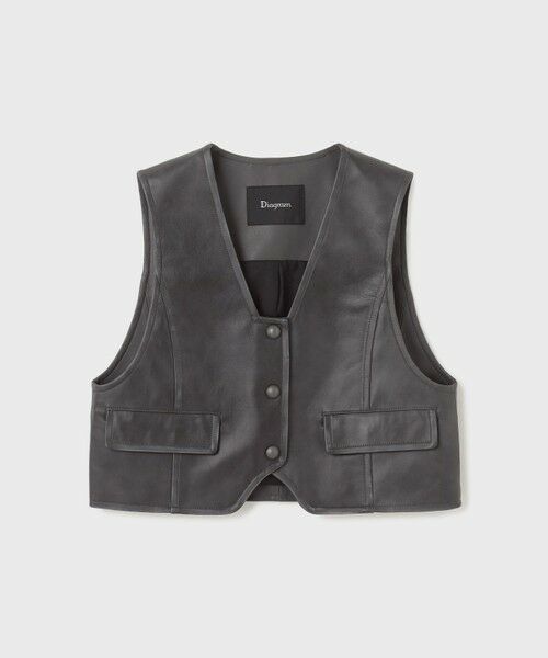 GRACE CONTINENTAL / グレースコンチネンタル ノーカラージャケット | レザーショートジレジャケット | 詳細6