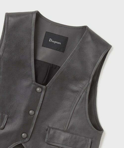 GRACE CONTINENTAL / グレースコンチネンタル ノーカラージャケット | レザーショートジレジャケット | 詳細8