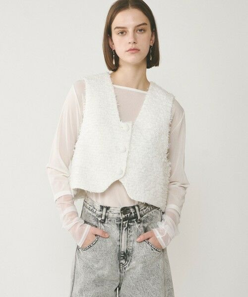 GRACE CONTINENTAL / グレースコンチネンタル ベスト | ツイードショートジレジャケット | 詳細4