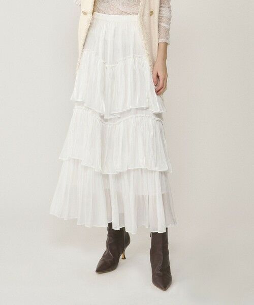 GRACE CONTINENTAL / グレースコンチネンタル ミニ・ひざ丈スカート | イレギュラーティアードスカート | 詳細4