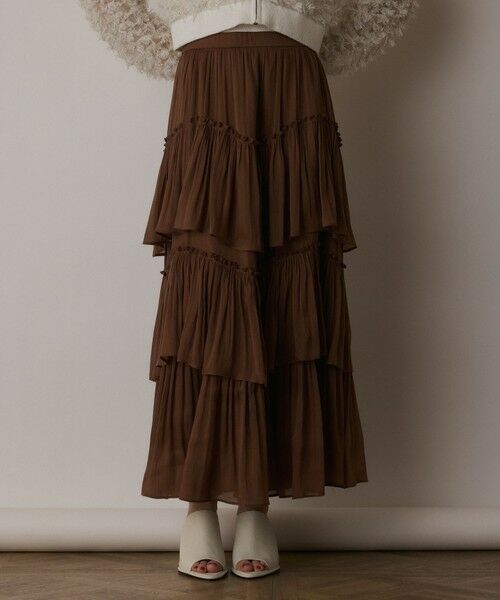 GRACE CONTINENTAL / グレースコンチネンタル ミニ・ひざ丈スカート | イレギュラーティアードスカート | 詳細7