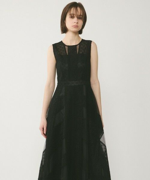GRACE CONTINENTAL/グレースコンチネンタル レースパッチワークドレス ブラック 36 GRACE CONTINENTAL/グレースコンチネンタル レースパッチワークドレス ブラック 36