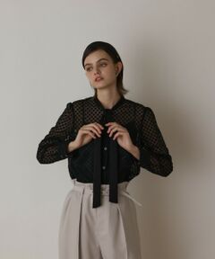 美品　ドゥーズィエムクラス　シルク100%　ボウタイ ブラウス　シャツ　黒 Inspiring ブラウス（シャツ／ブラウス）｜Deuxieme Classe