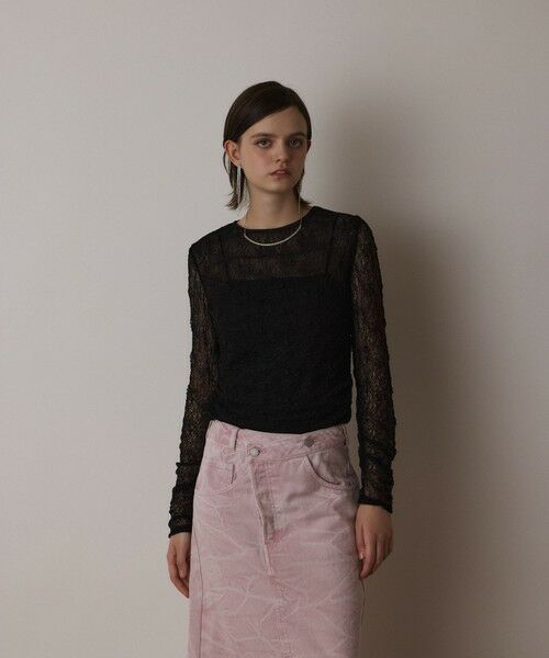 GRACE CONTINENTAL / グレースコンチネンタル その他トップス | シアーレースカットトップ | 詳細8