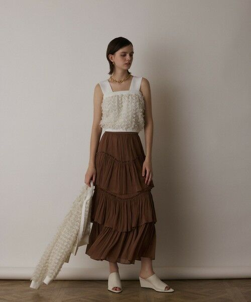 GRACE CONTINENTAL / グレースコンチネンタル ニット・セーター | フリンジニットベアトップ | 詳細5