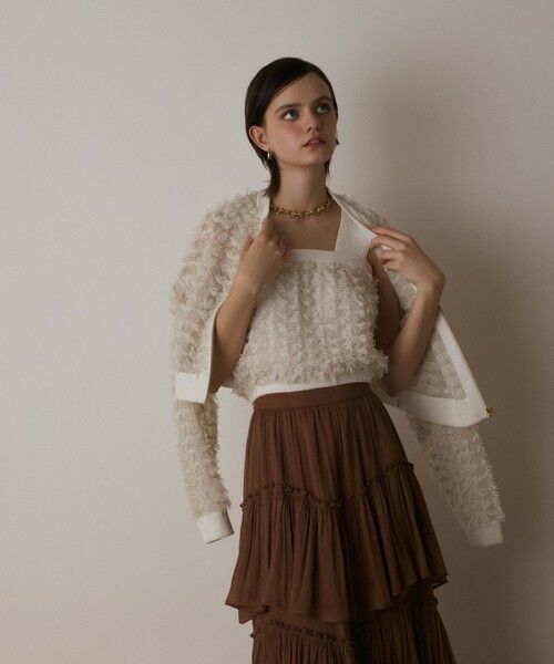 GRACE CONTINENTAL / グレースコンチネンタル ニット・セーター | フリンジニットベアトップ | 詳細7