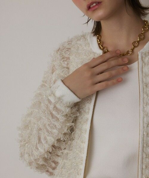 GRACE CONTINENTAL / グレースコンチネンタル ニット・セーター | フリンジニットzipカーディガン | 詳細3