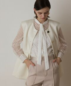 GRACE CONTINENTAL / グレースコンチネンタル ノーカラージャケット | ダンボールニットジレジャケット