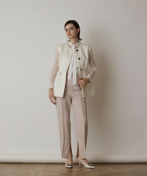 GRACE CONTINENTAL / グレースコンチネンタル ノーカラージャケット | ダンボールニットジレジャケット | 詳細1