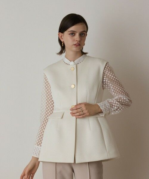 GRACE CONTINENTAL / グレースコンチネンタル ノーカラージャケット | ダンボールニットジレジャケット | 詳細10