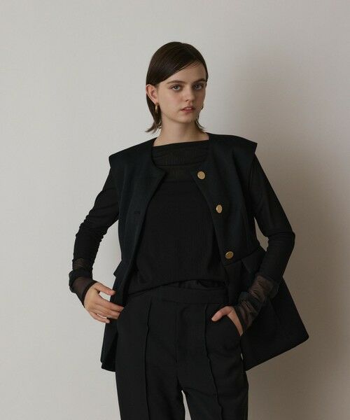 GRACE CONTINENTAL / グレースコンチネンタル ノーカラージャケット | ダンボールニットジレジャケット | 詳細17