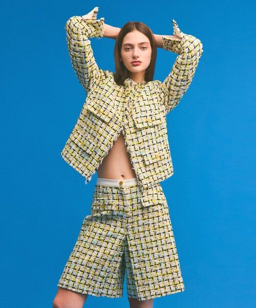 GRACE CONTINENTAL / グレースコンチネンタル ノーカラージャケット | チュールヤーンツイードジャケット | 詳細10