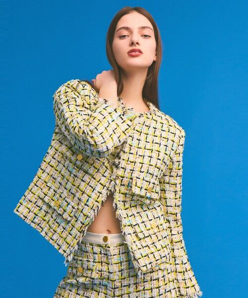 GRACE CONTINENTAL / グレースコンチネンタル ノーカラージャケット | チュールヤーンツイードジャケット | 詳細11