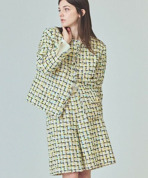 GRACE CONTINENTAL / グレースコンチネンタル ノーカラージャケット | チュールヤーンツイードジャケット | 詳細6