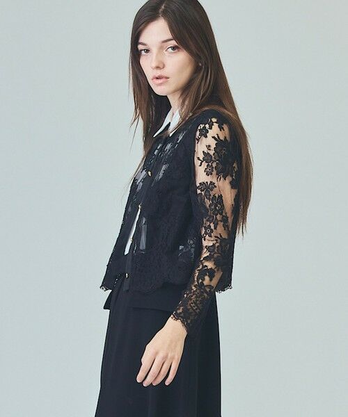 GRACE CONTINENTAL / グレースコンチネンタル ノーカラージャケット | リバーレースジャケット | 詳細15