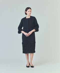 GRACE CONTINENTAL / グレースコンチネンタル ノーカラージャケット | フラワーチュール切替ジャケット