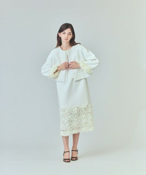 GRACE CONTINENTAL / グレースコンチネンタル ノーカラージャケット | フラワーチュール切替ジャケット | 詳細1