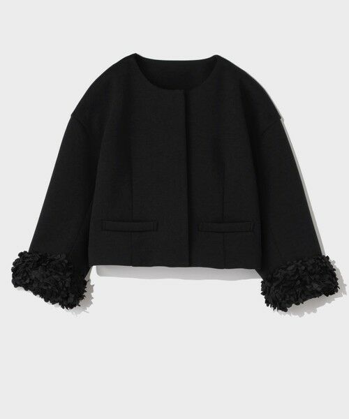 GRACE CONTINENTAL / グレースコンチネンタル ノーカラージャケット | フラワーチュール切替ジャケット | 詳細11