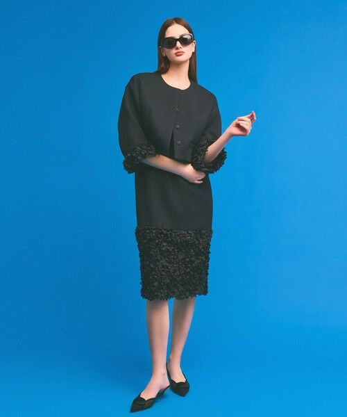 GRACE CONTINENTAL / グレースコンチネンタル ノーカラージャケット | フラワーチュール切替ジャケット | 詳細12