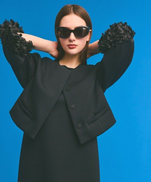 GRACE CONTINENTAL / グレースコンチネンタル ノーカラージャケット | フラワーチュール切替ジャケット | 詳細13