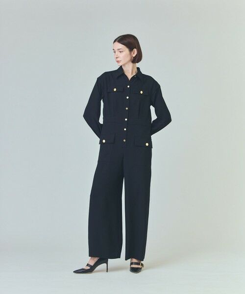 GRACE CONTINENTAL/グレースコンチネンタル バックサテンオールインワン ブラック 38 GRACE CONTINENTAL/グレースコンチネンタル バックサテンオールインワン ブラック 38