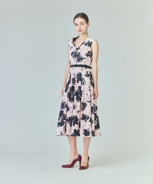 GRACE CONTINENTAL / グレースコンチネンタル ロング・マキシ丈ワンピース | バイカラーボタニカルドレス（ピンク）