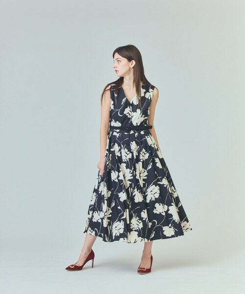 GRACE CONTINENTAL / グレースコンチネンタル ロング・マキシ丈ワンピース | バイカラーボタニカルドレス | 詳細13
