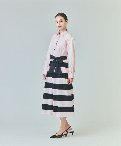 GRACE CONTINENTAL / グレースコンチネンタル ミニ丈・ひざ丈ワンピース | ボーダーコンビシャツワンピース | 詳細2